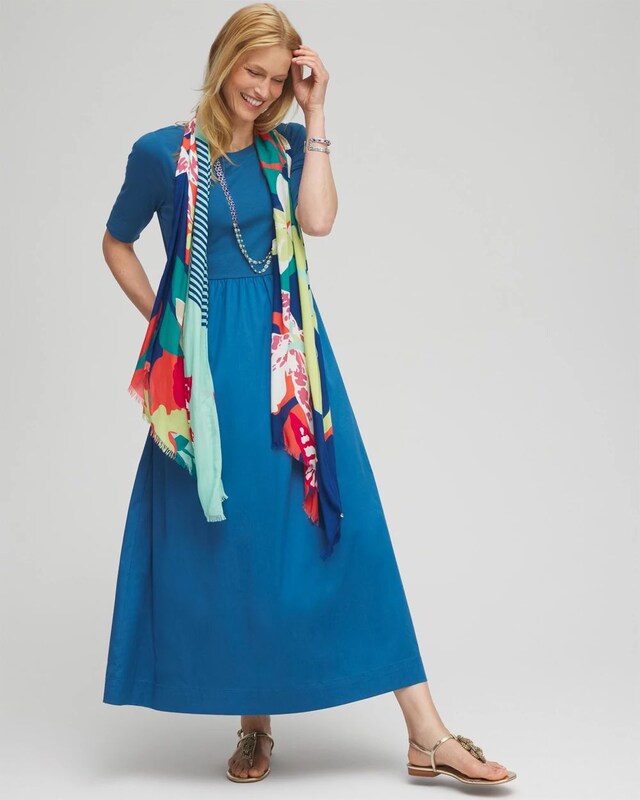 Knit Woven Mix Maxi Dress - image 2